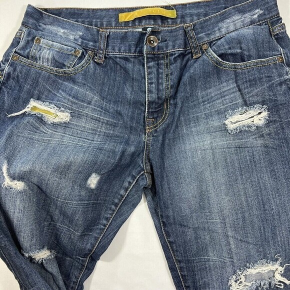 Refuge Straight Distressed Ankle Crop Denim Jeans 2B-3623B‎ Size 9 - Picture 6 of 12
